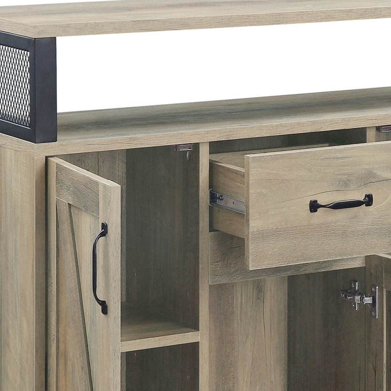 Buffet rustique avec 3 portes, armoire, Chêne