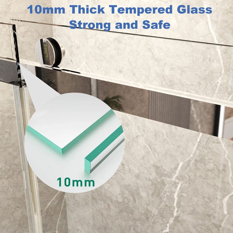 56-60 in. W x 66 in. H Double Sliding Frameless Bathtub Door with 3/8 in Tempered Clear Glass, Chrome