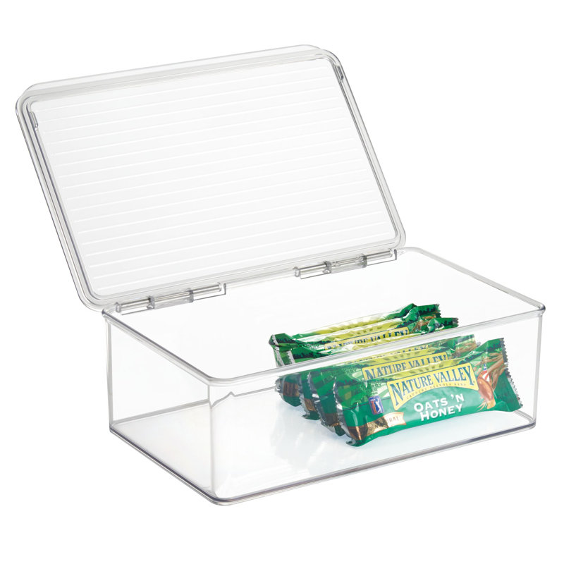 Boîte de rangement empilable en plastique sans couvercle BPA iDesign Kitchen - 7,2 po x 10,7 po x 3,7 po, transparent