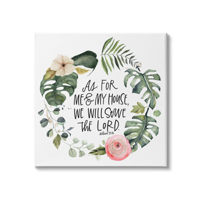 «Serve the Lord Joshua 24:15 Tropical Palm Wreathe» par Valerie Weiners - impression
