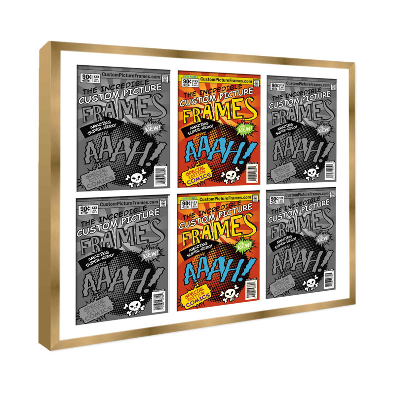 Cadre photo Collage, Or / blanc, 6,875 po x 10,5 po, 29 po x 26 po