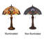 Lampe de table 2 lumières en bronze foncé de style Tiffany Danil