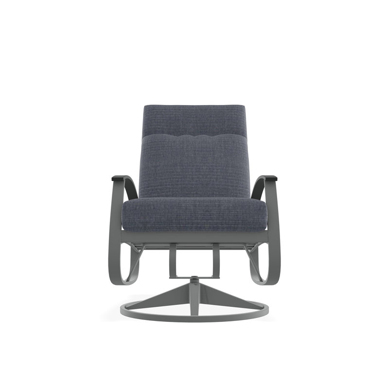 Belle Isle Outdoor Lounge Chair, Graphite, Proven Denim