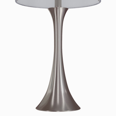 Lampe de table contemporaine en métal brossé 24 "en nickel brossé avec fil métallique argenté Lenuxe de Grandview Gallery - ensemble de 2