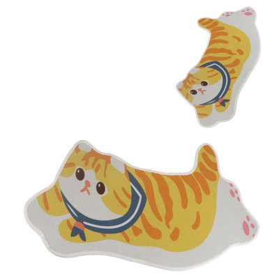 Tapis d'intérieur confortable à motif chat, grand format, 40 x 60 cm, couleur gingembre, idéal pour la décoration d'une chambre ou d'un bureau.