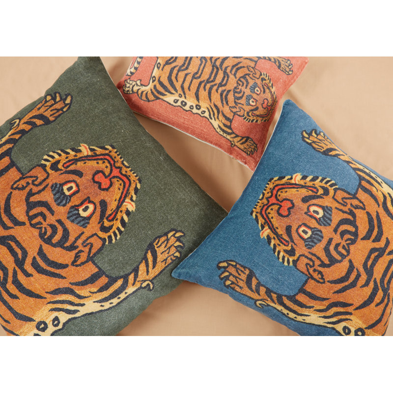 No Reversible Throw Pillow, Green, 22" x 22"