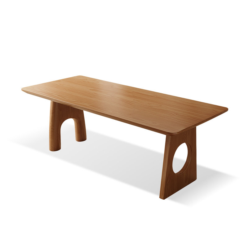 Brown Rectangular Solid Wood desk, 29.53" H x 70.87" W x 31.5" D