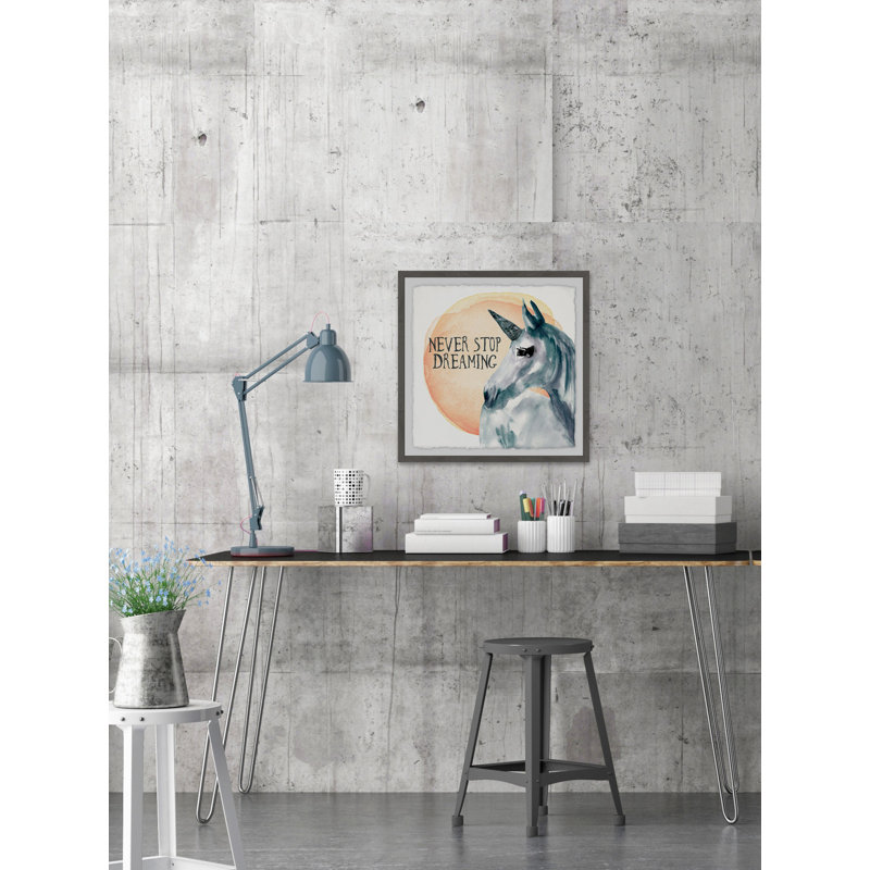 «Never Stop Dreaming», reproduction encadrée, H 18 po x l 18 po x P 1,5 po, Encadré gris