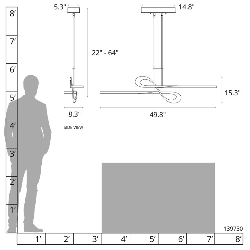 Luminaire suspendu géométrique à DEL pour îlot de cuisine Switchback, Laiton moderne