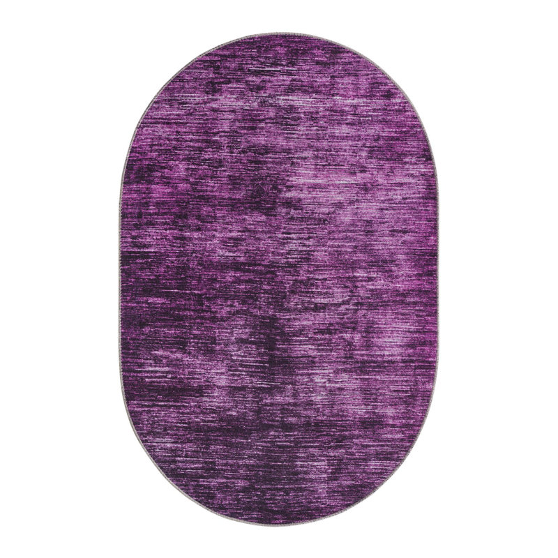 Tapis à poils longs en microfibre Monkton Combe, Ovale 3 pi 6 po x 5 pi 6 po