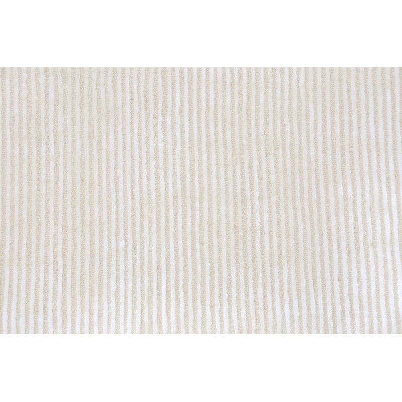 Tapis en laine / beige synthétique touffeté Edgy, Tapis de couloir 2 pi 7 po x 8 pi