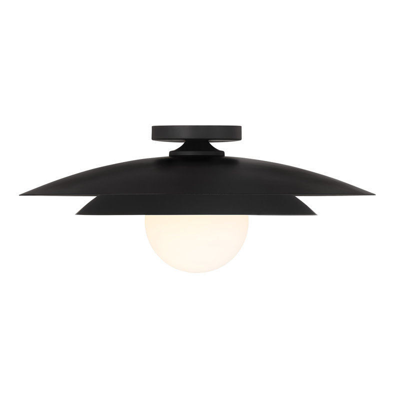 Plafonnier 1 lumière Sherrer, Noir mat