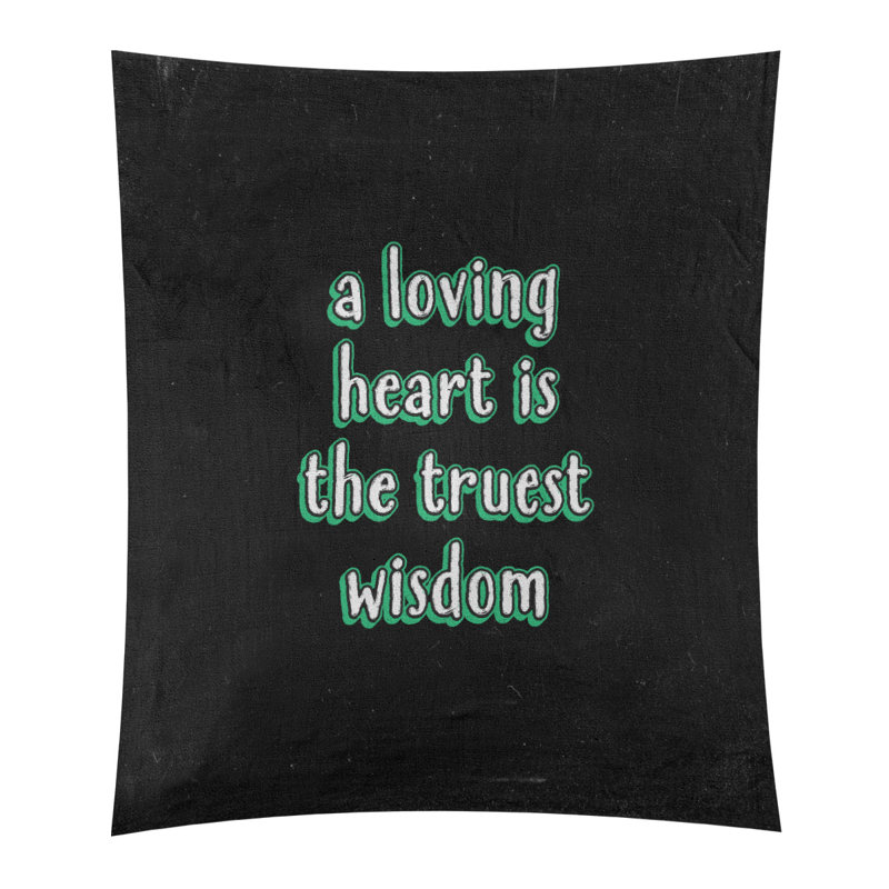 Tapisserie en polyester avec citation en polyester, H 80 po x l 68 po, Vert