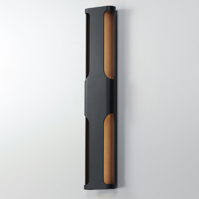 Alessja Aluminium LED Wall Light, 33.5" H x 6.25" W x 3.25" D, Black