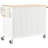 White Kitchen Island Cart With Solid Wood Construction, 4 Door Cabinet, 2 Drawers, Spice & Towel Rack, Locking Wheels - White, Counter For Kitchen, Wheel Design-1966169834