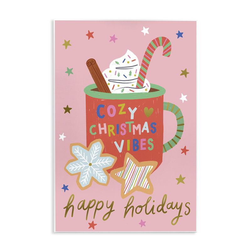 Art mural Cozy Christmas Cocoa, design par Lisa Barlow, H 19 po x l 13 po