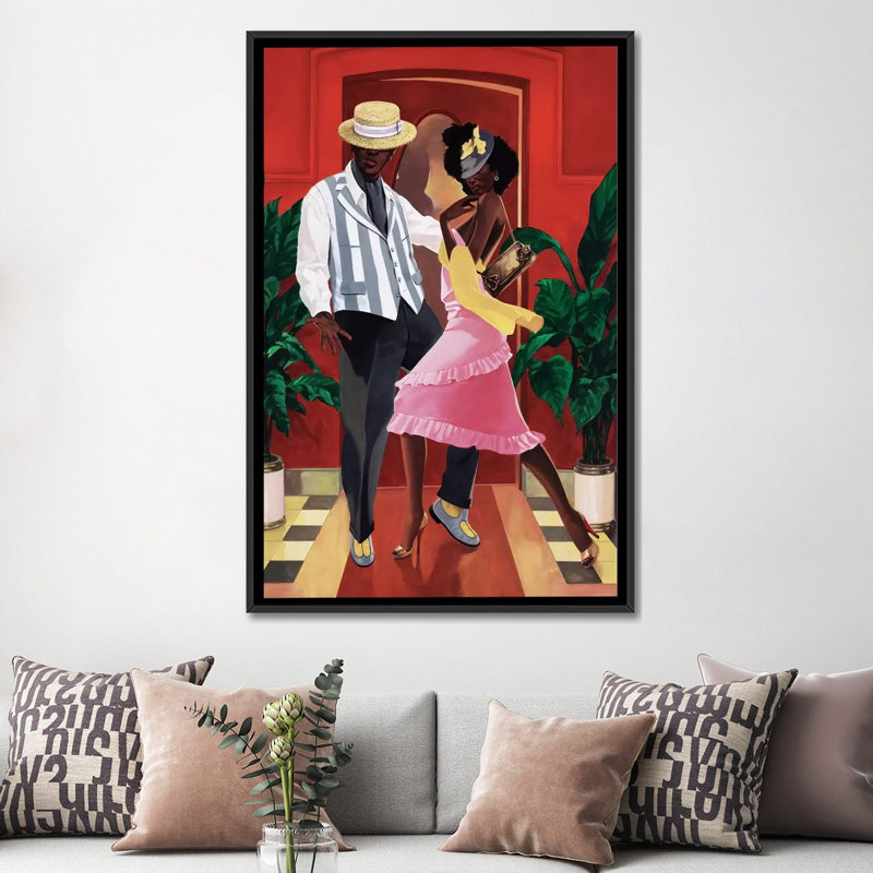 «Night Out III» par Graham Reynolds, impression sur toile, H 26 po x l 18 po x P 1,5 po, Toile avec cadre noir, Pas de tapis