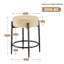 Chaise Mid-Century moderne - tabourets de cuisine sans dossier 23,6 po avec revêtement Boucle et base Moneke robuste-697605497-697605496