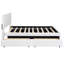 Lit plateforme tapissier avec tête de lit en brique beige, lit gigogne simple et 2 tiroirs, panneau de particules, tête de lit double sans sommier tapissier et lin beige, structure stable-1818779483