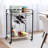 Wine Bottle & Glass Rack Brown+Black