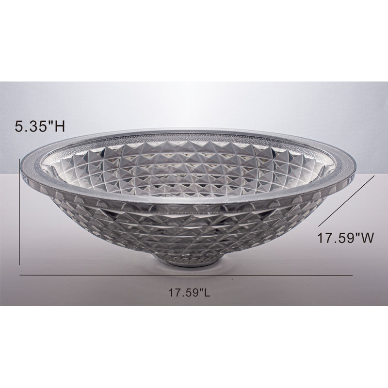 Selected 17.59'' Glass Oval Bathroom Sink, Smoky Gray