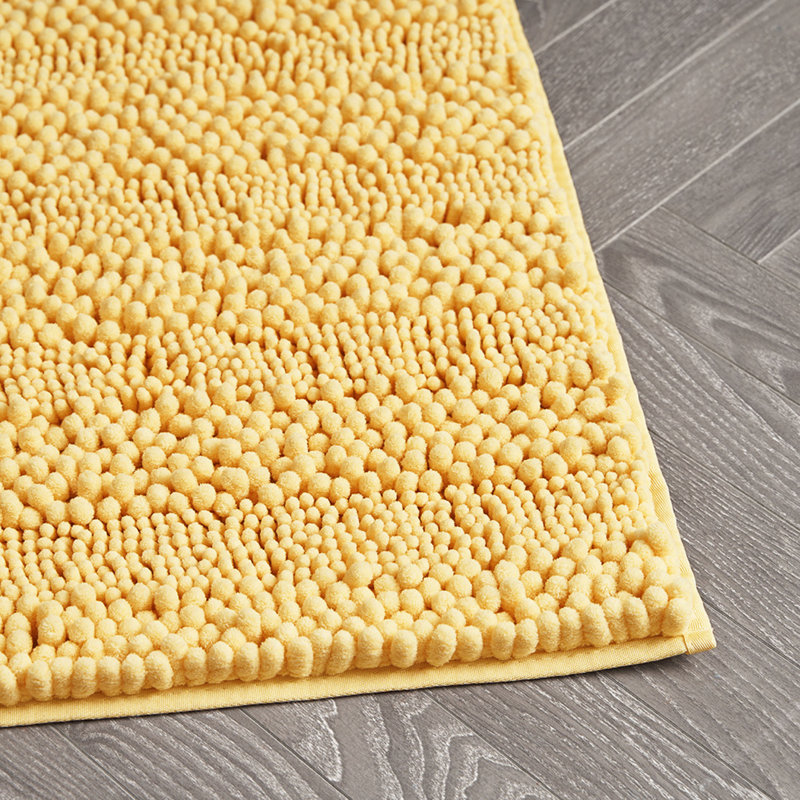Laura Ashley Astor Chenille Non-Slip Bath Mat, Yellow, 20" W x 34" L