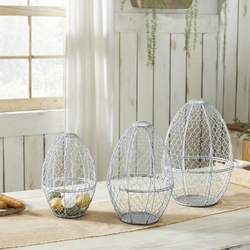 Ensemble de 3 paniers en forme d'œuf en forme de poulet Bunny Hop