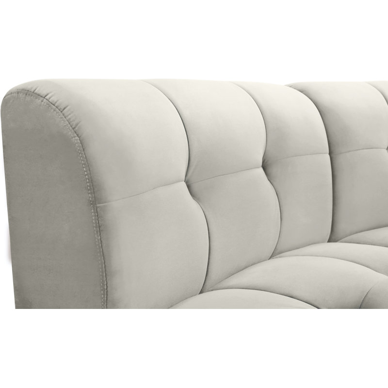 Jedson Velvet Sectional Symmetrical, Cream Velvet
