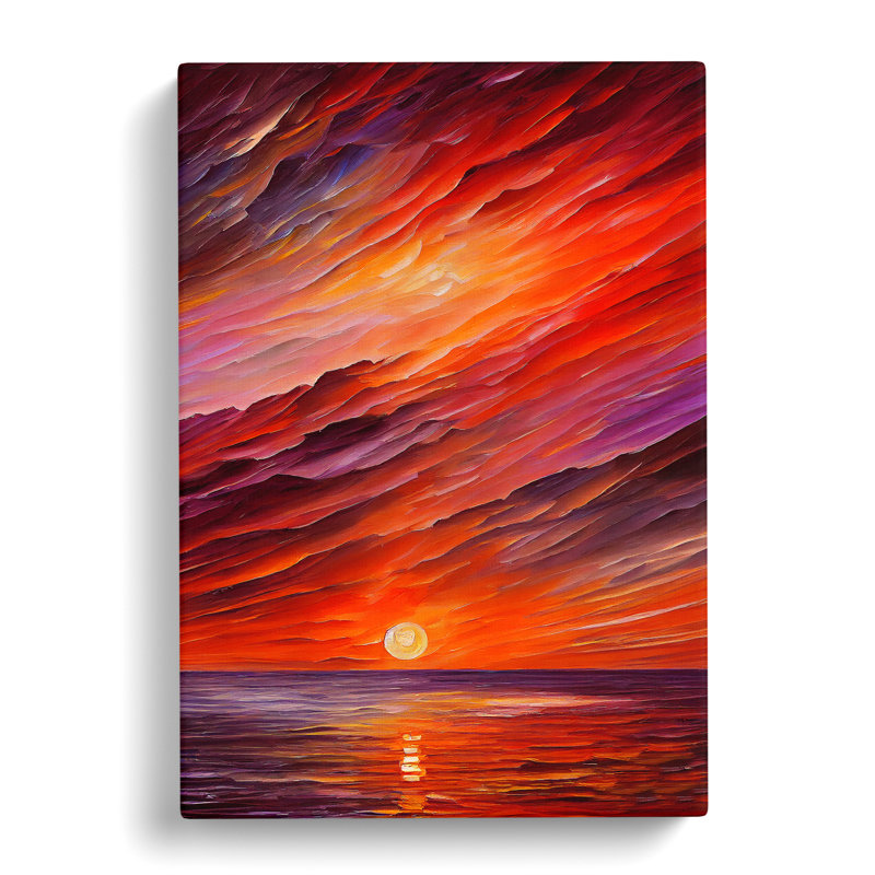 Ocean Sunset View No.7 - Wrapped Canvas, 76cm H x 50cm W x 3cm D