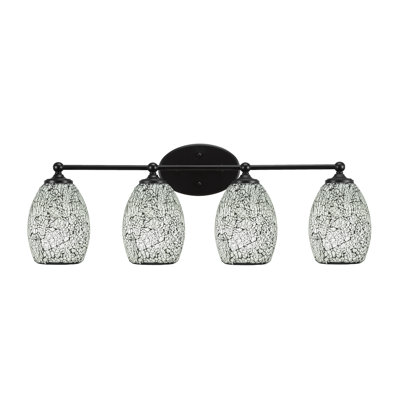 Barre d'éclairage de salle de bain 4 lumières avec verre de fusion 5 po Beveritt
