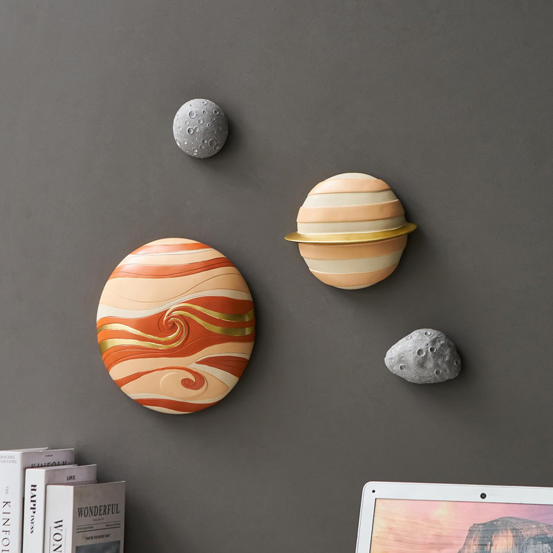 Wall Sculptures Home Decor: 3D Wall Hanging Planet Statue Wall Art Space Decor For Nursery Bedroom Boys Room Classroom Solar System Decor Kids Gifts