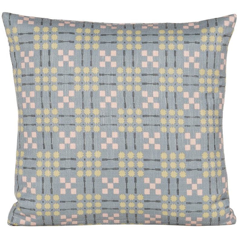 Gridwork Geometric Accent Pillow, Green, Polyester, Square 20"