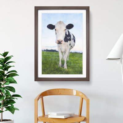 Black and White Cow - Picture Frame Painting