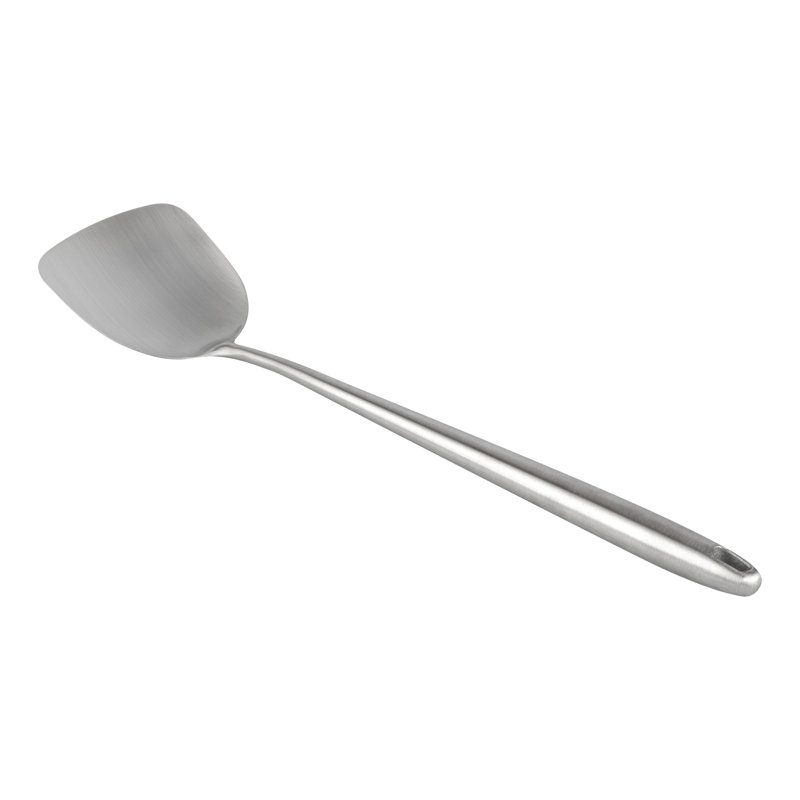 Ustensile de cuisine en acier inoxydable pour ustensiles de cuisine à 1 cuillère de 17 pouces, résistant à la chaleur et au lave-vaisselle, outil de cuisine argenté pour sauter