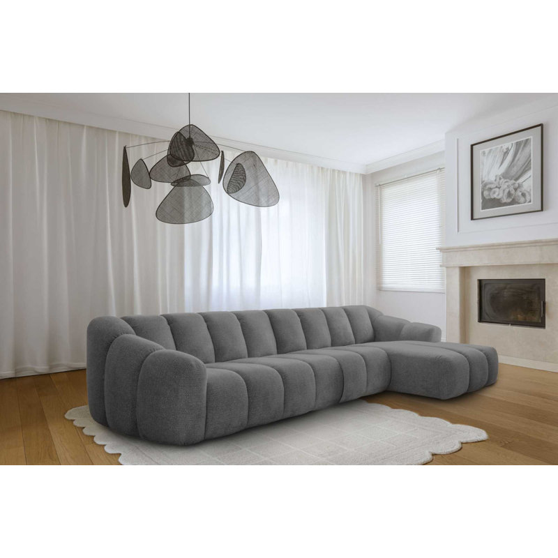 Shell Corner Sofa , 6, Right Hand Facing, Dark Grey