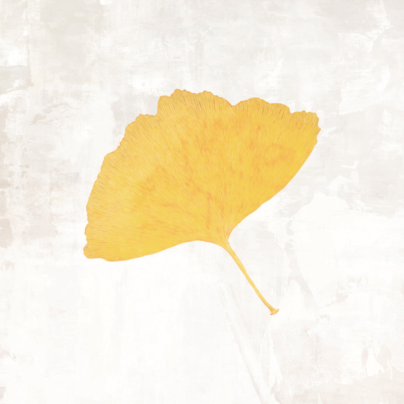 Feuille de ginko doré - impression, H 20 po x l 20 po