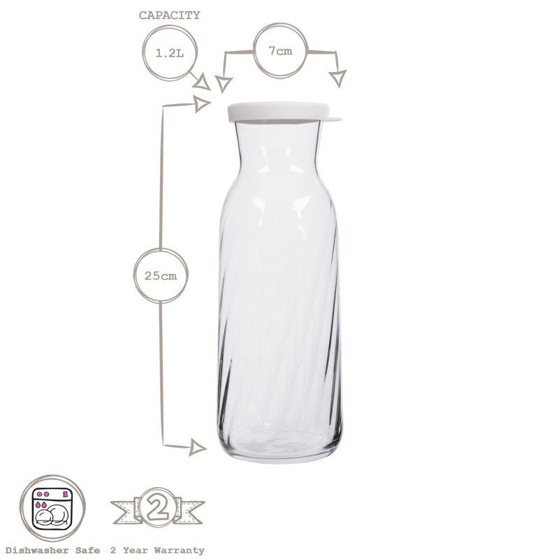 LAV - Fonte Optic Glass Carafes - 1.2L - Grey Lid