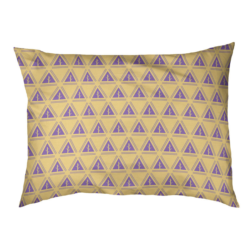 Coussin d'extérieur Chenoweth, Moyen (l 40 po x P 6,5 po x H 30 po), Jaune / Mauve