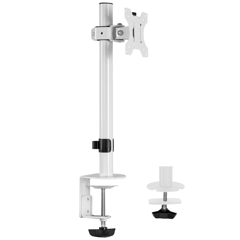 Support de bureau blanc Vivo pour écrans de 27 à 38 po pouvant supporter jusqu'à 22 lb