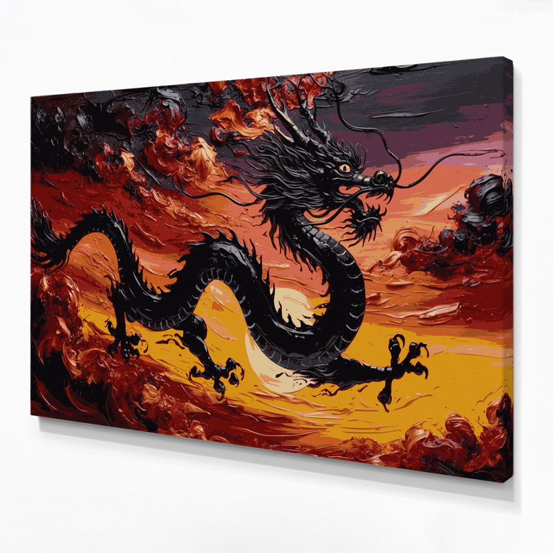 Art mural en toile Sci Fi Dragon, H 11 po x l 14 po