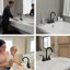 Robinet de lavabo de salle de bain 4 poignées 2 poignées avec bonde-118659766