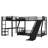 Twin/Full--Twin L-Shaped Metal Triple Bunk Bed with Loft, Desk, Storage & USB, Black-1003110888
