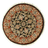 Hand Knotted Wool Area Rug in Black And Red