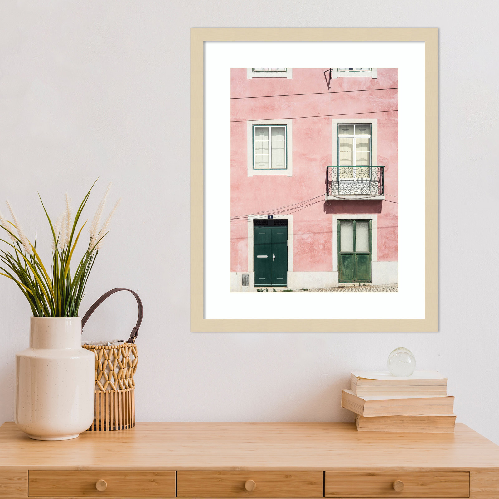 Daisey "Pink Parade" Print, Brown, 21" H x 17" W
