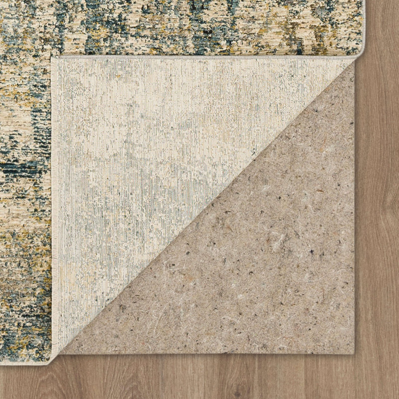 Gray Abstract Synthetic 5' x 7' Stain-Resistant Area Rug