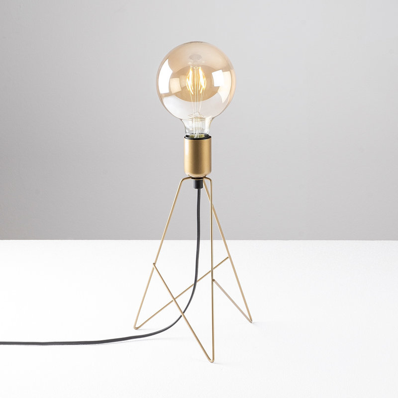 Lampe de table glamour dorée, corps en métal, 8,3 x 8,3 x 13,8 pouces | Douille E27, 40 W maximum | Câble de 59,1 pouces | Conception élégante IP20 pour le salon, la chambre à coucher et le bureau | Éclairage élégant pour un décor moderne