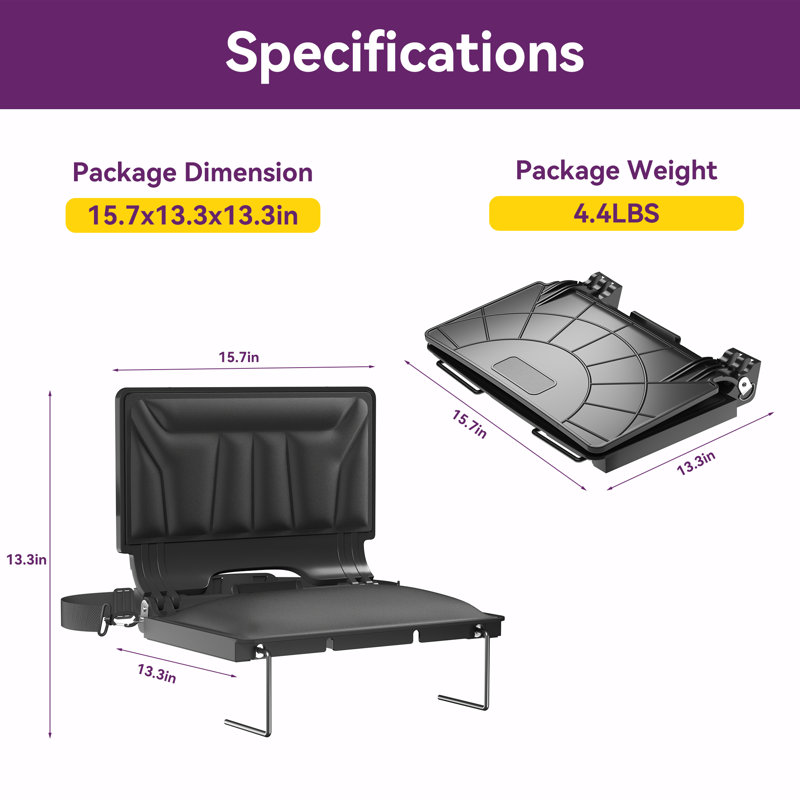 Foldable Portable Stadium Seats | Supported Back, Cushioned Surface, Shoulder Strap & Handle (Sports/Concerts/Outdoor), 1