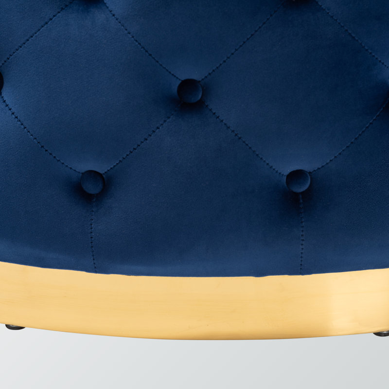 Izic Upholstered Ottoman, Blue