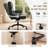 Faux Leather Button Tufted Task Chair, Office Swivel Chair with Padded Armrests-1861830095