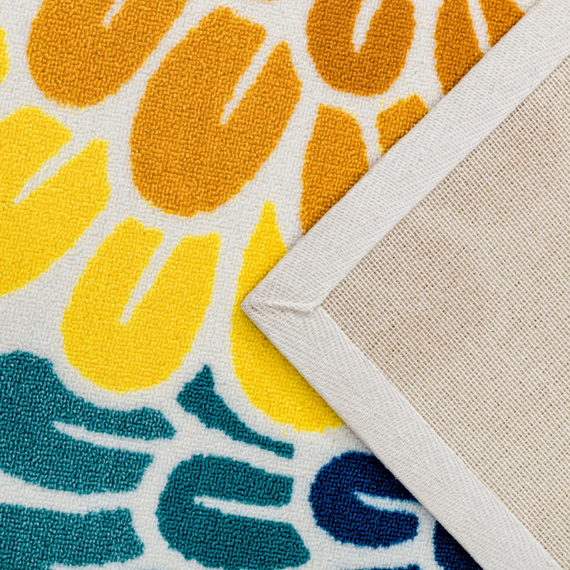 SUNSHINE Floral Outdoor Area Rug Yellow/Red/Blue, Rectangle 8' x 10'